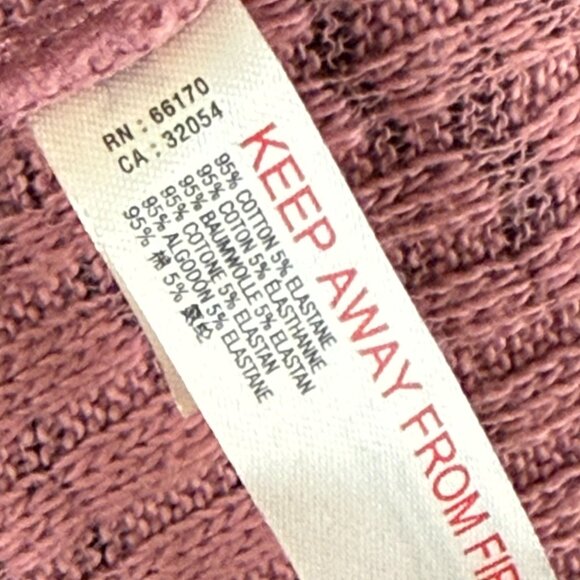 Free People FP Beach Collared Ribbed V Neck LS Maxi Sweater Dress Womens L Pink - Picture 8 of 8